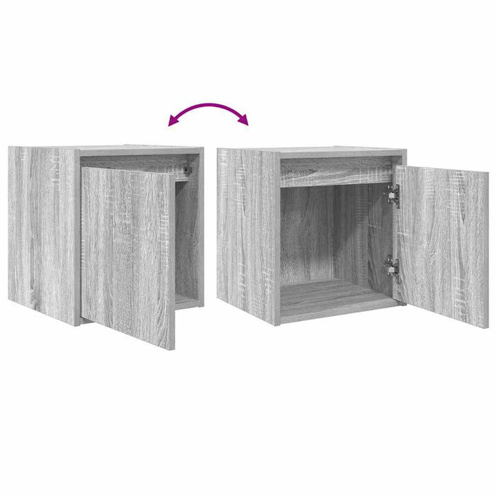 Noptiera montata pe perete gri Sonoma 38x34x40 cm - WALTI WALTI