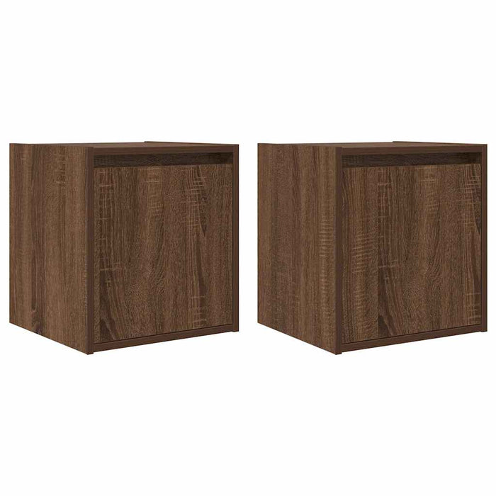 Noptiere montate pe perete 2 buc Stejar maro 38x34x40 cm WALTI