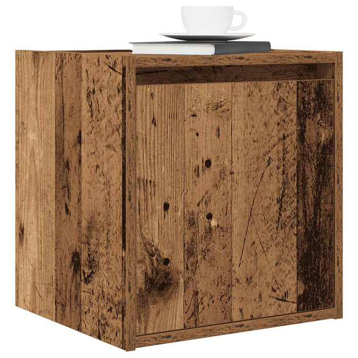 Noptiera montata pe perete lemn vechi 38x34x40 cm - WALTI WALTI