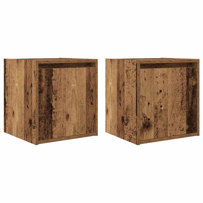 Noptiere montate pe perete 2 buc Lemn vechi 38x34x40 cm - WALTI WALTI