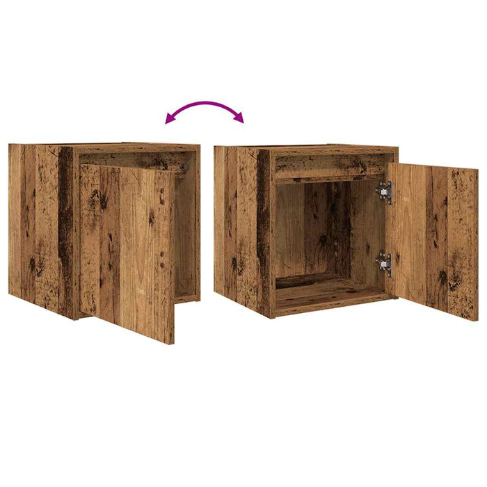 Noptiere montate pe perete 2 buc Lemn vechi 38x34x40 cm - WALTI WALTI