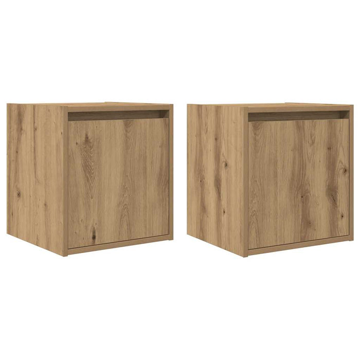 Noptiere montate pe perete 2 buc Stejar Artisan 38x34x40 cm WALTI