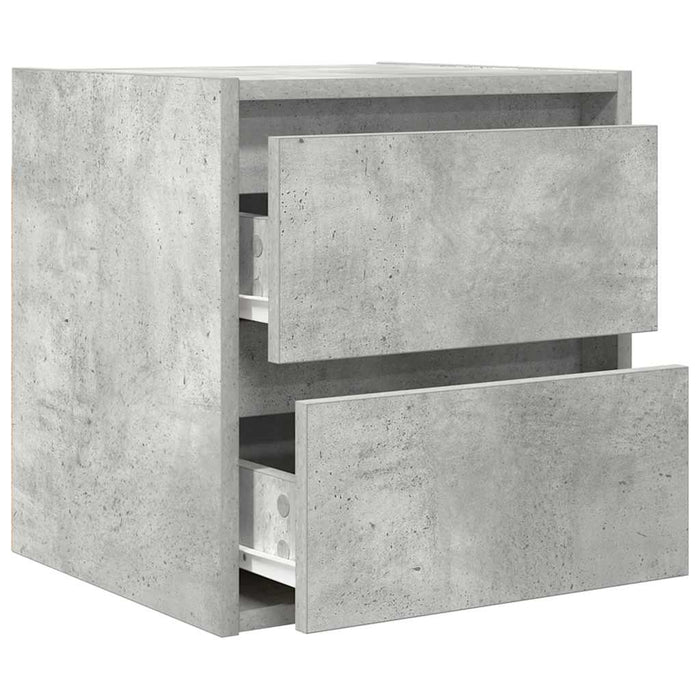 Noptiere montate pe perete 2 buc Beton Gri 38x34x40 cm - WALTI WALTI
