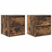 Noptiere montate pe perete 2 buc Stejar afumat 38x34x40 cm - WALTI WALTI