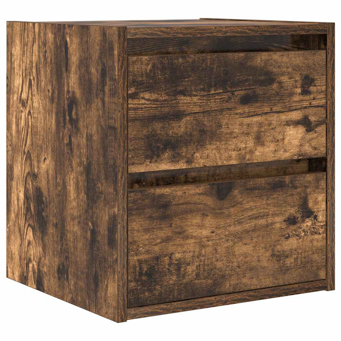 Noptiere montate pe perete 2 buc Stejar afumat 38x34x40 cm - WALTI WALTI