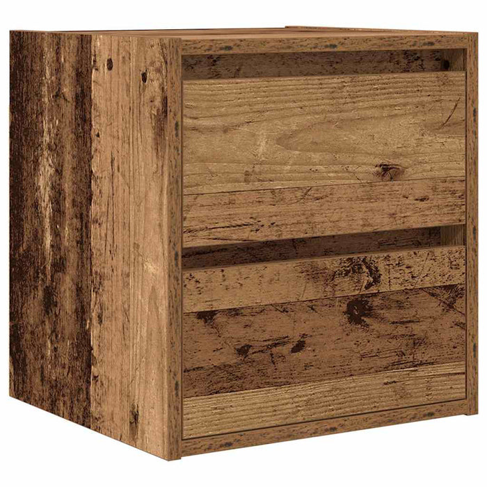 Noptiera montata pe perete lemn vechi 38x34x40 cm - WALTI WALTI
