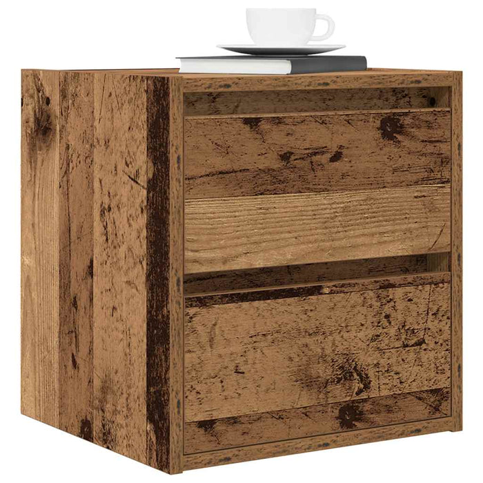 Noptiera montata pe perete lemn vechi 38x34x40 cm - WALTI WALTI