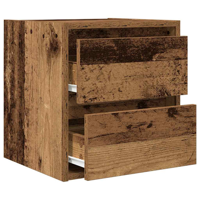 Noptiera montata pe perete lemn vechi 38x34x40 cm - WALTI WALTI