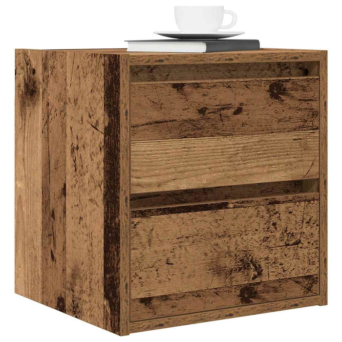 Noptiere montate pe perete 2 buc Lemn vechi 38x34x40 cm - WALTI WALTI
