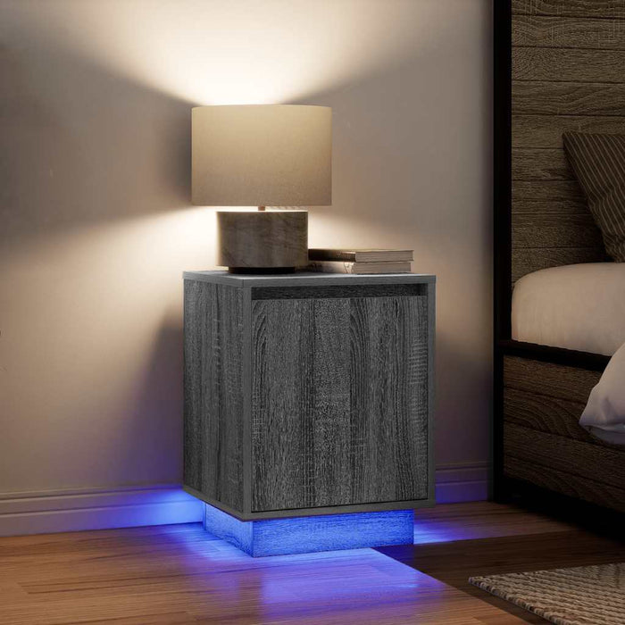 Noptiera cu lumini LED Gri Sonoma 38x34x50 cm - WALTI WALTI