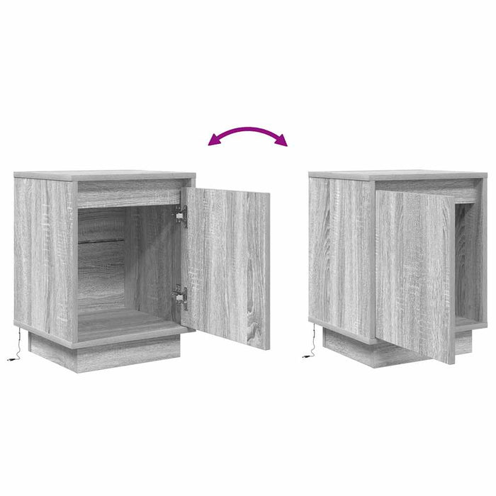 Noptiera cu lumini LED Gri Sonoma 38x34x50 cm - WALTI WALTI