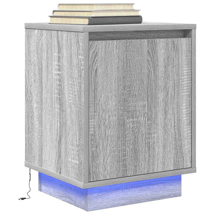 Noptiera cu lumini LED Gri Sonoma 38x34x50 cm - WALTI WALTI