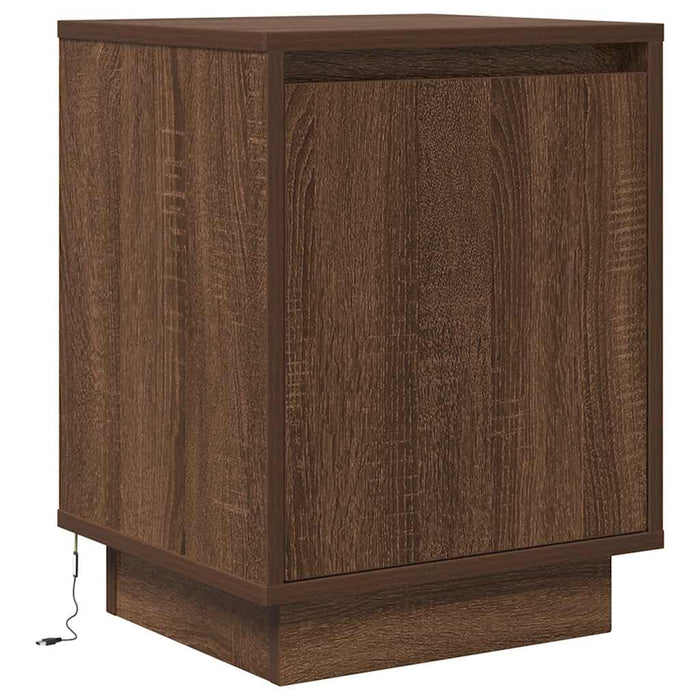 Noptiera cu lumini LED Stejar maro 38x34x50 cm - WALTI WALTI