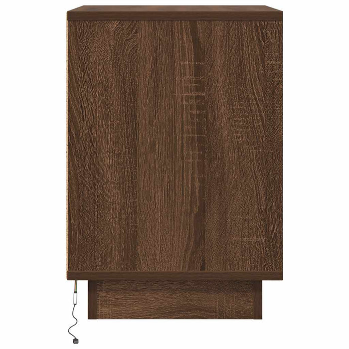 Noptiera cu lumini LED Stejar maro 38x34x50 cm - WALTI WALTI