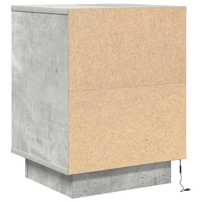 Noptiera cu lumini LED Gri beton 38x34x50 cm WALTI