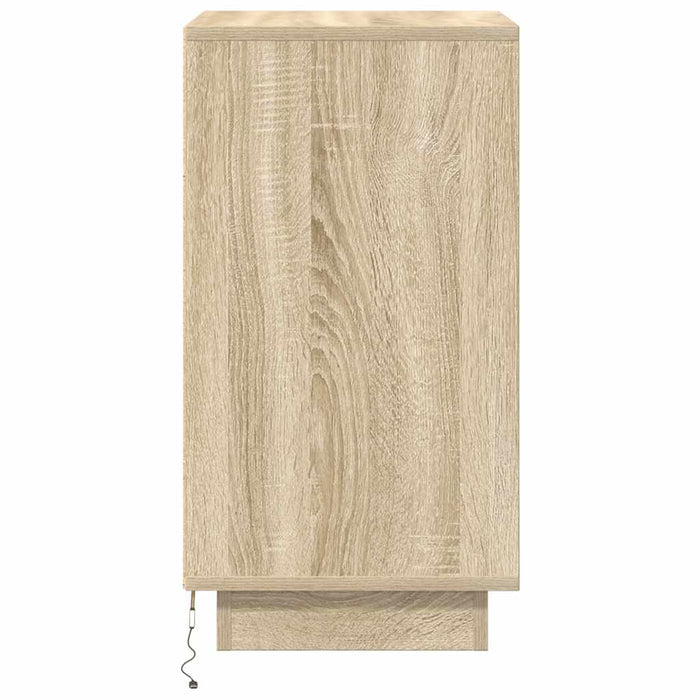 Noptiera cu lumini LED Stejar Sonoma 38x34x65 cm WALTI