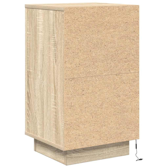 Noptiera cu lumini LED Stejar Sonoma 38x34x65 cm WALTI