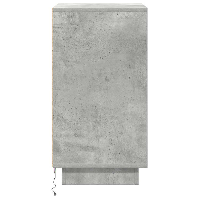 Noptiera cu lumini LED Gri beton 38x34x65 cm WALTI