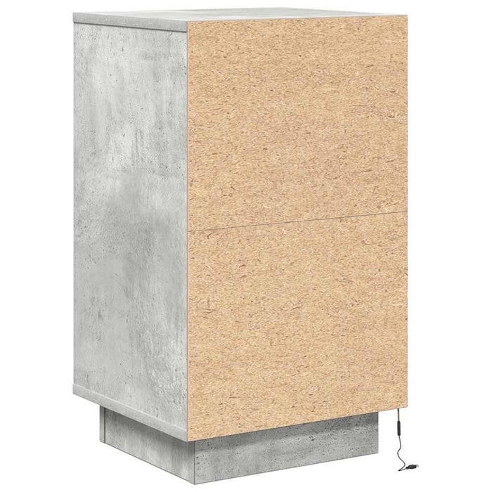 Noptiera cu lumini LED Gri beton 38x34x65 cm WALTI