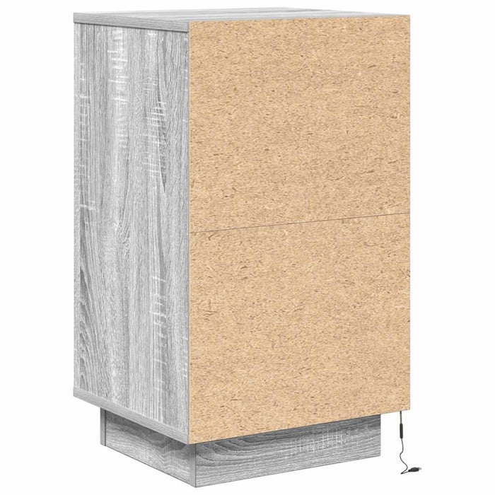 Noptiera cu lumini LED Gri Sonoma 38x34x65 cm WALTI