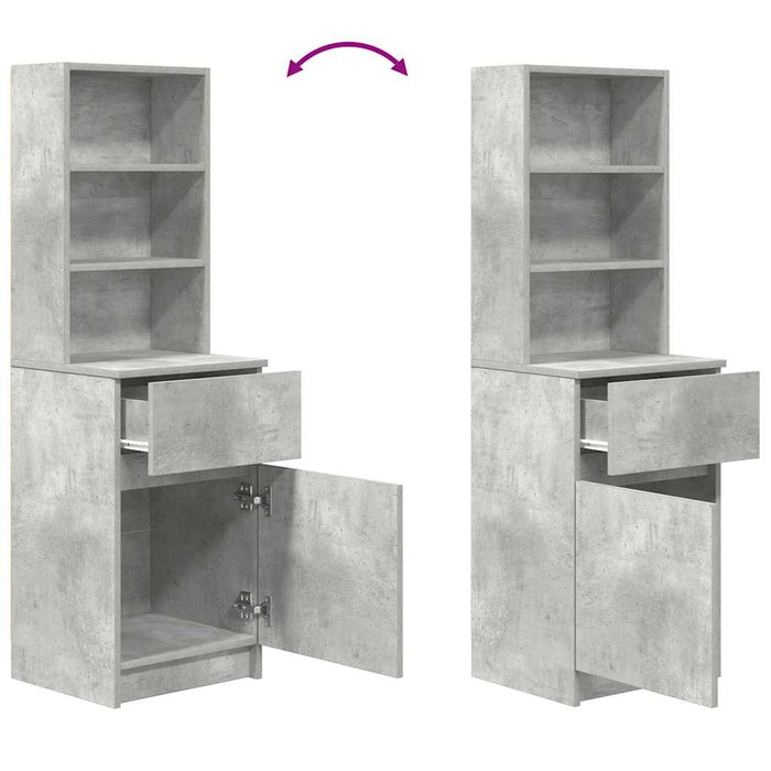 Noptiera gri beton 39x35x125 cm lemn prelucrat - WALTI WALTI