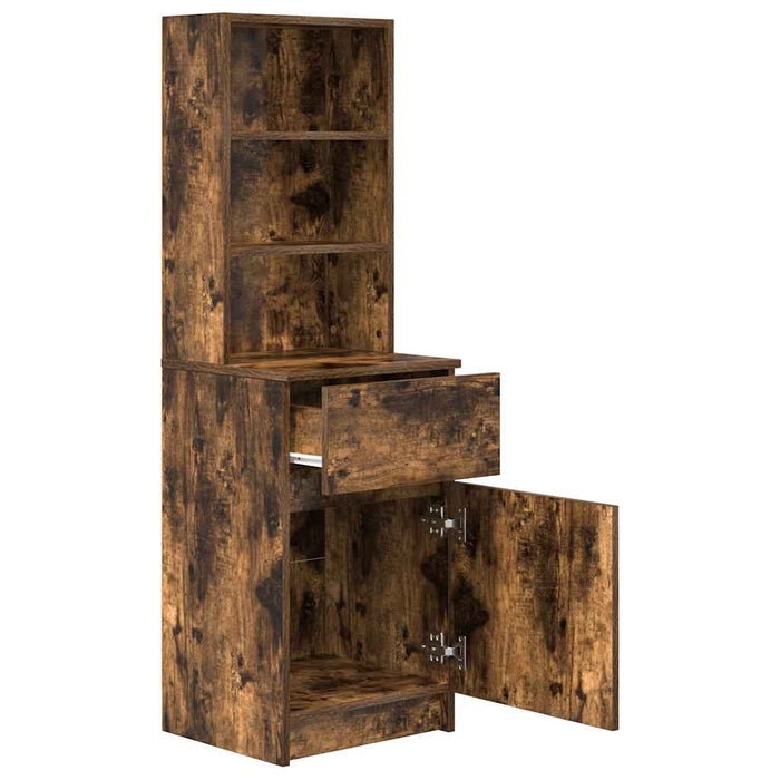 Noptiera stejar afumat 39x35x125 cm lemn de stratificat - WALTI WALTI