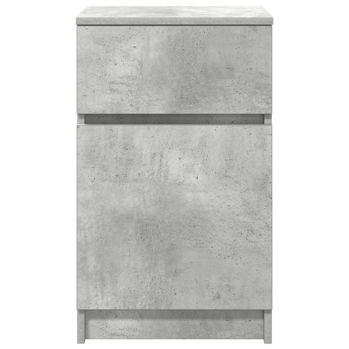 Noptieră, gri beton, 39x35x65 cm, lemn prelucrat - WALTI WALTI