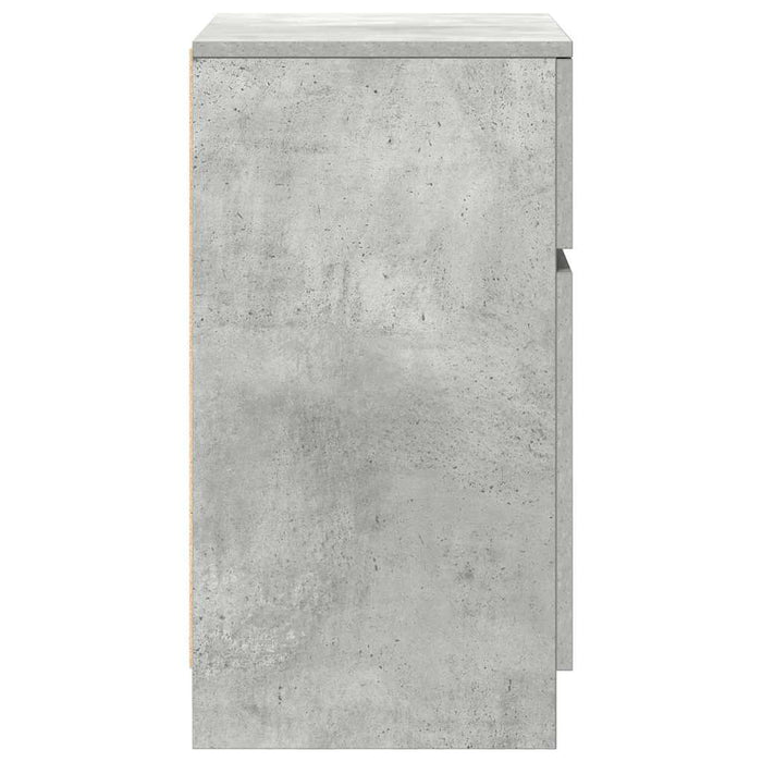 Noptieră, gri beton, 39x35x65 cm, lemn prelucrat - WALTI WALTI