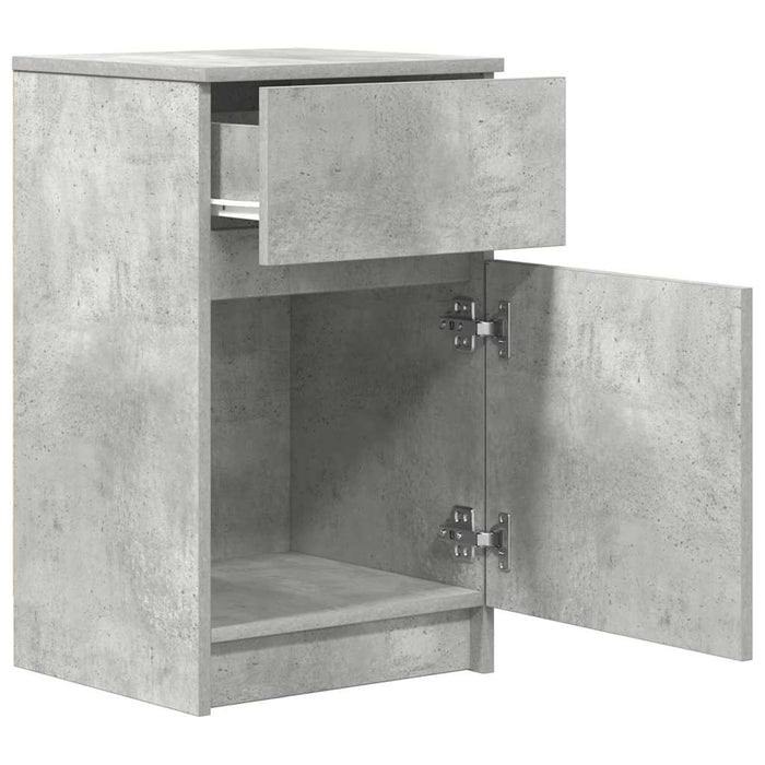 Noptiere, 2 buc., gri beton, 39x35x65 cm, lemn prelucrat - WALTI WALTI