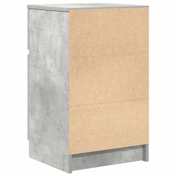 Noptiere, 2 buc., gri beton, 39x35x65 cm, lemn prelucrat - WALTI WALTI