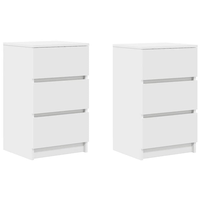 Noptiere cu 3 sertare 2 buc Alb 39x35x65 cm - WALTI WALTI