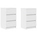 Noptiere cu 3 sertare 2 buc Alb 39x35x65 cm - WALTI WALTI