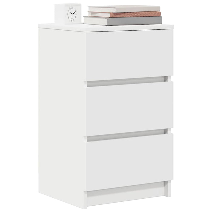 Noptiere cu 3 sertare 2 buc Alb 39x35x65 cm - WALTI WALTI