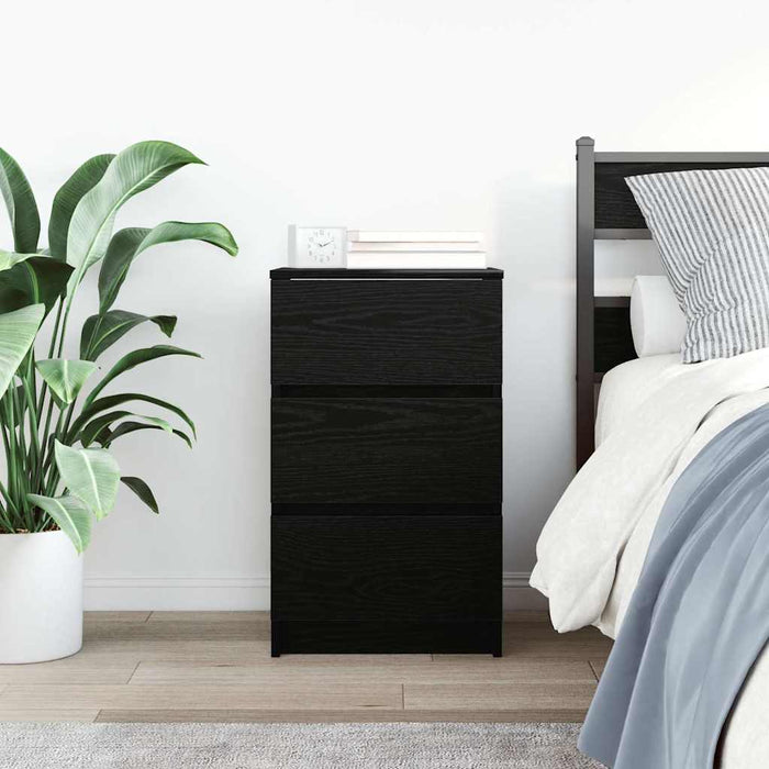 Noptiera cu 3 sertare Negru 39x35x65 cm - WALTI WALTI