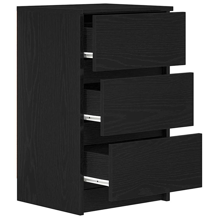 Noptiera cu 3 sertare Negru 39x35x65 cm - WALTI WALTI