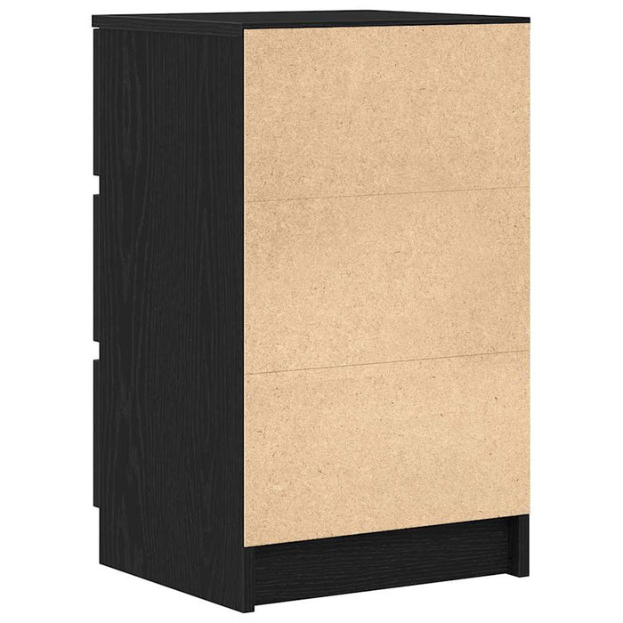 Noptiere cu 3 sertare 2 buc Negru 39x35x65 cm - WALTI WALTI
