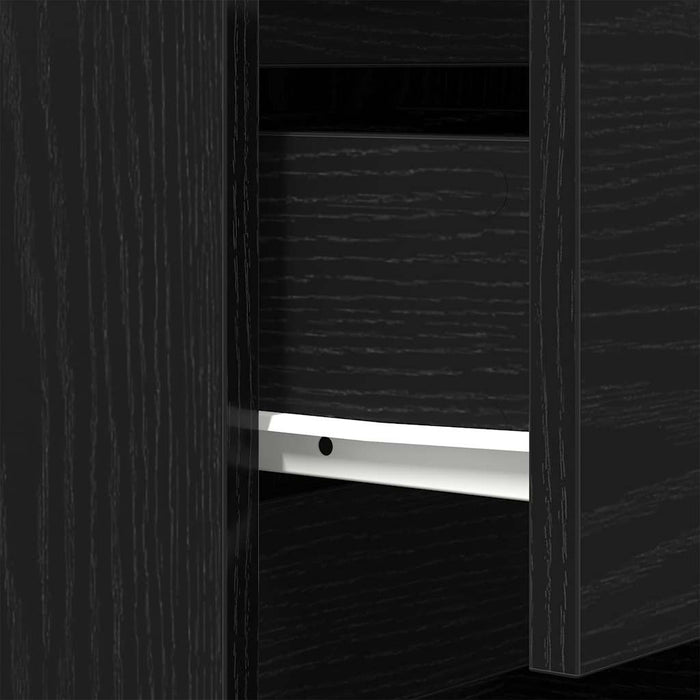 Noptiere cu 3 sertare 2 buc Negru 39x35x65 cm - WALTI WALTI