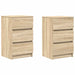 Noptiere cu 3 sertare 2 buc Stejar Sonoma 39x35x65 cm - WALTI WALTI