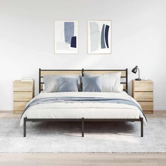 Noptiere cu 3 sertare 2 buc Stejar Sonoma 39x35x65 cm - WALTI WALTI
