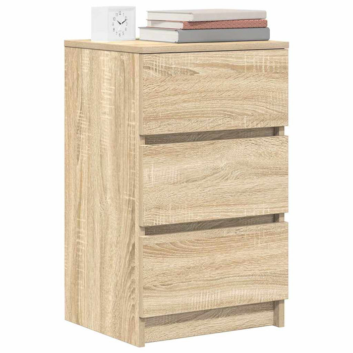 Noptiere cu 3 sertare 2 buc Stejar Sonoma 39x35x65 cm - WALTI WALTI