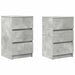Noptiere cu 3 sertare 2 buc Beton Gri 39x35x65 cm - WALTI WALTI