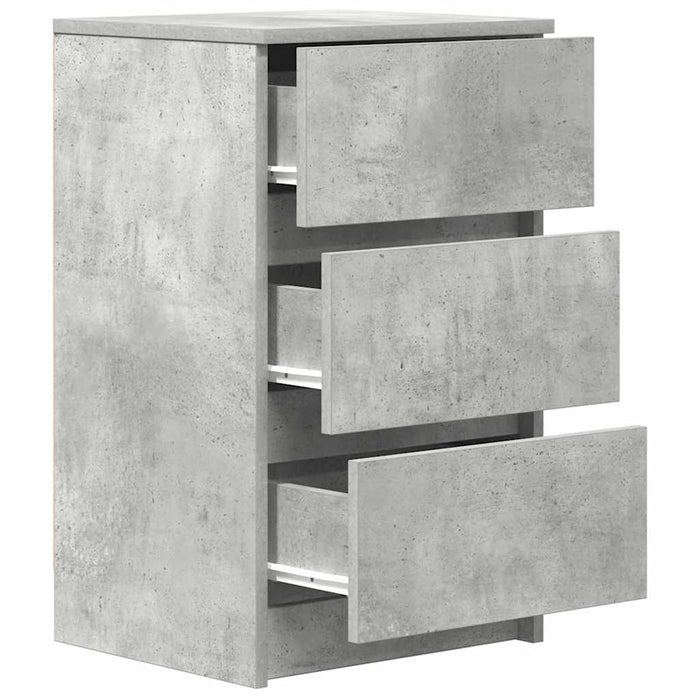 Noptiere cu 3 sertare 2 buc Beton Gri 39x35x65 cm - WALTI WALTI