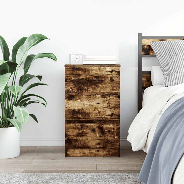 Noptiera cu 3 sertare stejar afumat 39x35x65 cm - WALTI WALTI