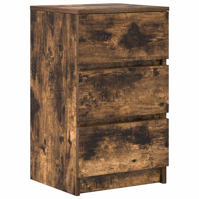 Noptiere cu 3 sertare 2 buc Stejar afumat 39x35x65 cm - WALTI WALTI