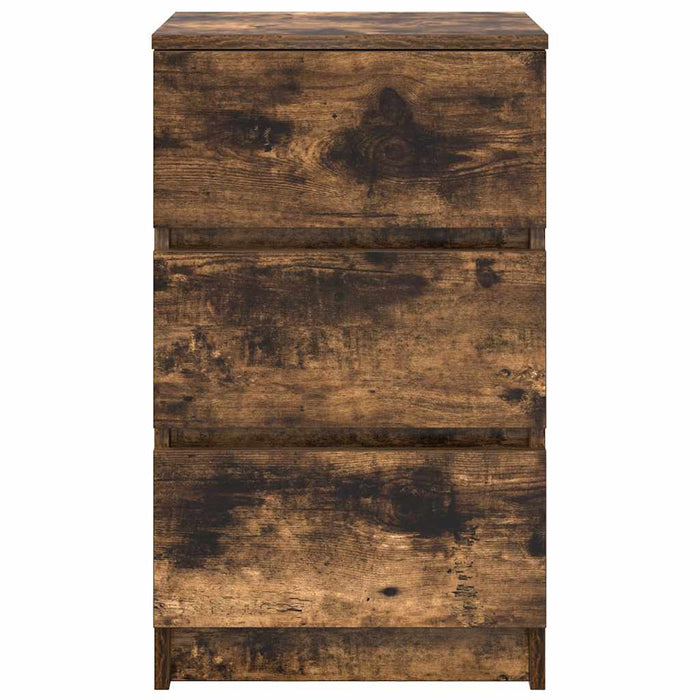 Noptiere cu 3 sertare 2 buc Stejar afumat 39x35x65 cm - WALTI WALTI