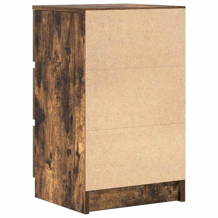 Noptiere cu 3 sertare 2 buc Stejar afumat 39x35x65 cm - WALTI WALTI