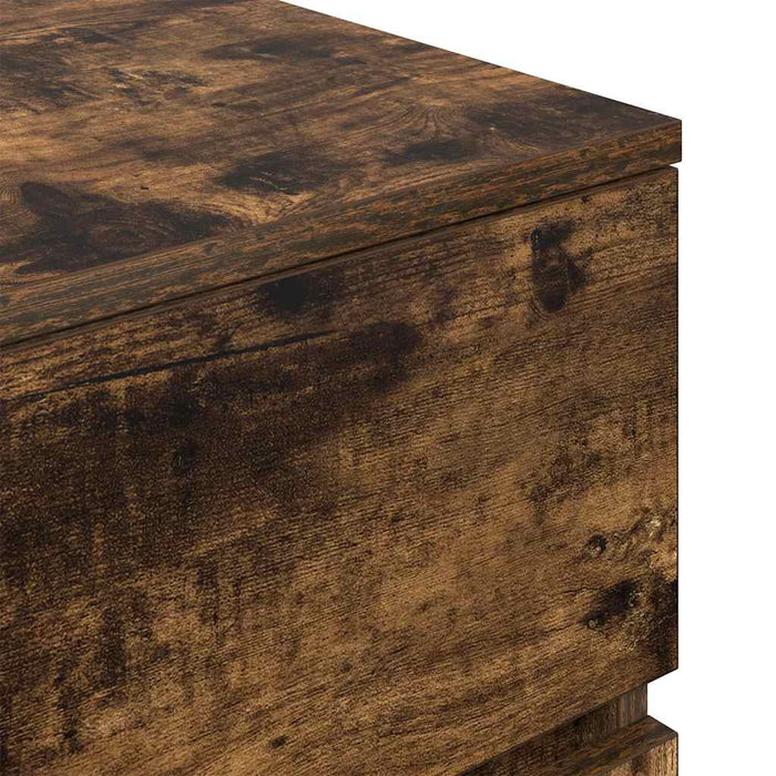 Noptiere cu 3 sertare 2 buc Stejar afumat 39x35x65 cm - WALTI WALTI