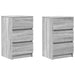 Noptiere cu 3 sertare 2 buc Gri Sonoma 39x35x65 cm - WALTI WALTI