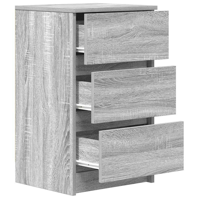 Noptiere cu 3 sertare 2 buc Gri Sonoma 39x35x65 cm - WALTI WALTI