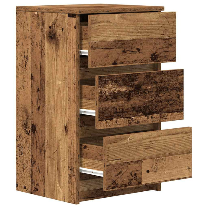 Noptiera cu 3 sertare din lemn vechi 39x35x65 cm - WALTI WALTI